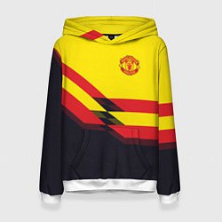 Толстовка-худи женская Man United FC: Yellow style, цвет: 3D-белый