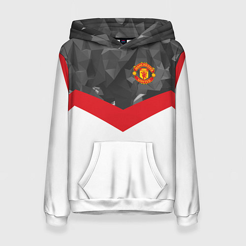 Женская толстовка Man United FC: Grey Polygons / 3D-Белый – фото 1