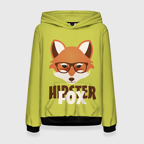 Женская толстовка Hipster Fox / 3D-Черный – фото 1