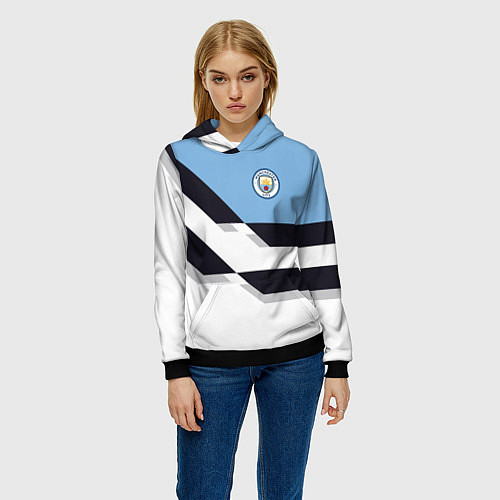 Женская толстовка Manchester City FC: White style / 3D-Черный – фото 3