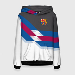 Толстовка-худи женская Barcelona FC: White style, цвет: 3D-черный