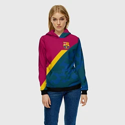 Толстовка-худи женская Barcelona FC: Sport Camo 2018, цвет: 3D-черный — фото 2