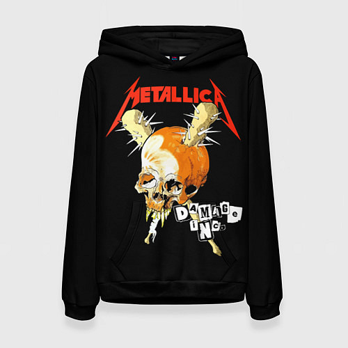 Женская толстовка Metallica - orange skull / 3D-Черный – фото 1