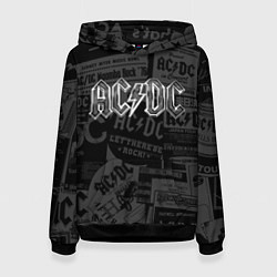 Толстовка-худи женская AC/DC: Journalese, цвет: 3D-черный