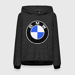 Толстовка-худи женская BMW CARBON БМВ КАРБОН, цвет: 3D-черный