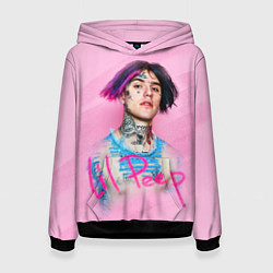 Толстовка-худи женская Lil Peep: Pink Style, цвет: 3D-черный