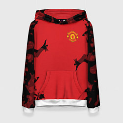 Толстовка-худи женская FC Manchester United: Red Original, цвет: 3D-белый