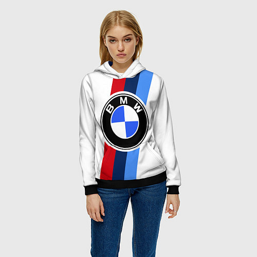 Женская толстовка BMW M: White Sport / 3D-Черный – фото 3