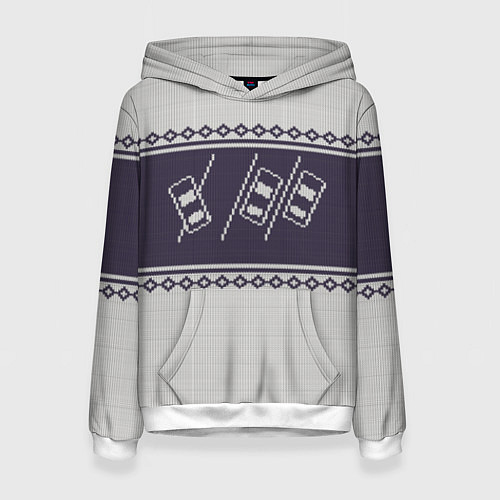 Женская толстовка Форсаж: Зимний узор / 3D-Белый – фото 1