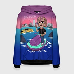Толстовка-худи женская Lil Pump on the water, цвет: 3D-черный