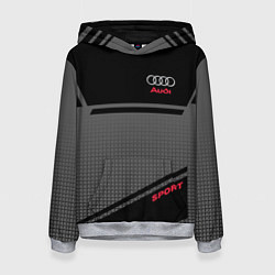 Толстовка-худи женская Audi: Crey & Black, цвет: 3D-меланж