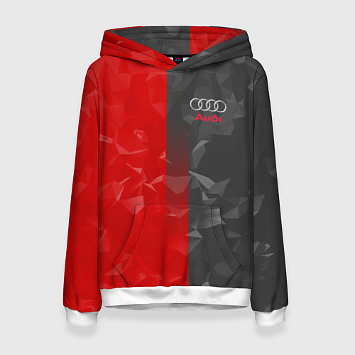 Женская толстовка Audi: Red & Grey poly / 3D-Белый – фото 1