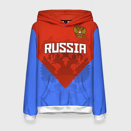 Женская толстовка Russia Red & Blue / 3D-Белый – фото 1