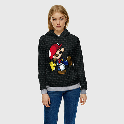 Женская толстовка Super Mario: Black Brick / 3D-Меланж – фото 3
