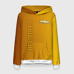 Толстовка-худи женская Chevrolet желтый градиент, цвет: 3D-белый