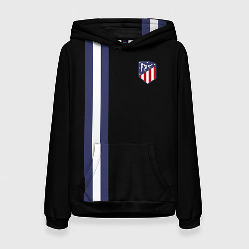 Женская толстовка FC Atletico Madrid: Blue Line / 3D-Черный – фото 1