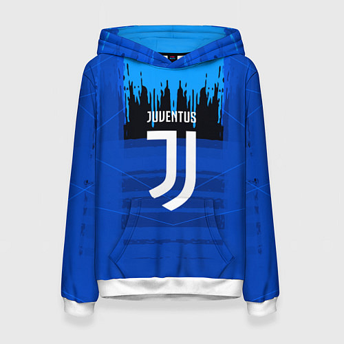 Женская толстовка FC Juventus: Blue Abstract / 3D-Белый – фото 1