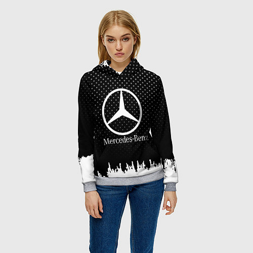 Женская толстовка Mercedes-Benz: Black Side / 3D-Меланж – фото 3