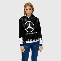 Толстовка-худи женская Mercedes-Benz: Black Side, цвет: 3D-синий — фото 2