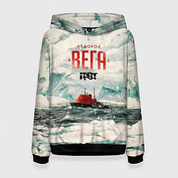 Толстовка-худи женская Грот: Ледокол Вега, цвет: 3D-черный