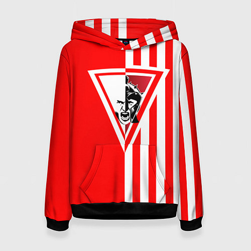 Женская толстовка Красно-белый воин / 3D-Черный – фото 1