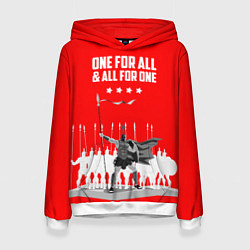 Толстовка-худи женская One for all & all for one, цвет: 3D-белый