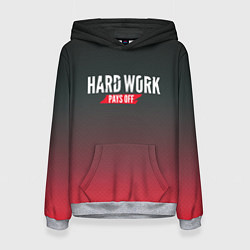 Толстовка-худи женская Hard Work Pays Off: Red, цвет: 3D-меланж