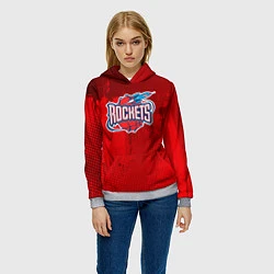 Толстовка-худи женская Rockets NBA, цвет: 3D-меланж — фото 2
