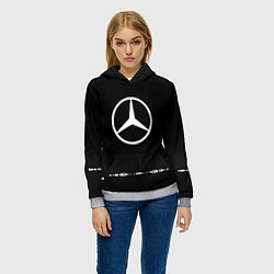 Толстовка-худи женская Mercedes: Black Abstract, цвет: 3D-меланж — фото 2