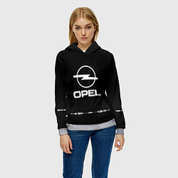 Толстовка-худи женская Opel: Black Abstract, цвет: 3D-меланж — фото 2