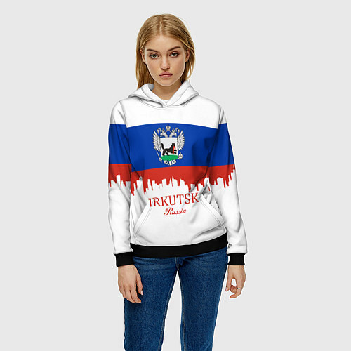 Женская толстовка Irkutsk: Russia / 3D-Черный – фото 3