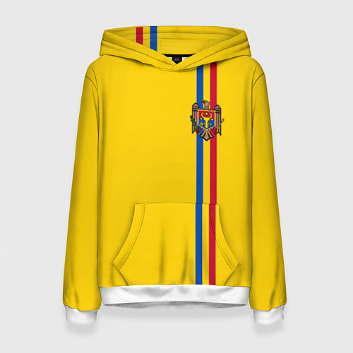 Женская толстовка Молдавия: лента с гербом / 3D-Белый – фото 1