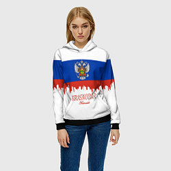 Толстовка-худи женская Krasnodar, Russia, цвет: 3D-черный — фото 2