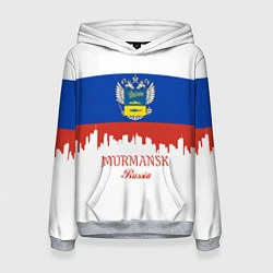 Толстовка-худи женская Murmansk: Russia, цвет: 3D-меланж