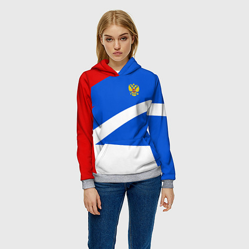 Женская толстовка Russia: Light Sport / 3D-Меланж – фото 3
