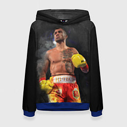 Толстовка-худи женская Vasyl Lomachenko, цвет: 3D-синий