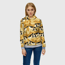 Толстовка-худи женская Doge: Deal with it, цвет: 3D-меланж — фото 2