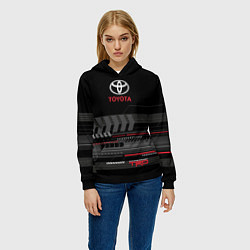 Толстовка-худи женская Toyota TRD, цвет: 3D-черный — фото 2