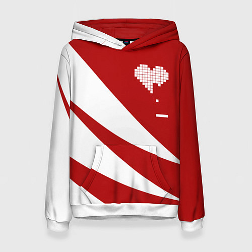 Женская толстовка Игра в сердца / 3D-Белый – фото 1