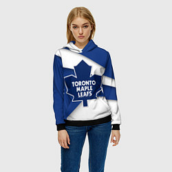 Толстовка-худи женская Toronto Maple Leafs, цвет: 3D-черный — фото 2