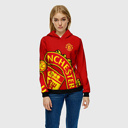Толстовка-худи женская FC Man United: Red Exclusive, цвет: 3D-черный — фото 2