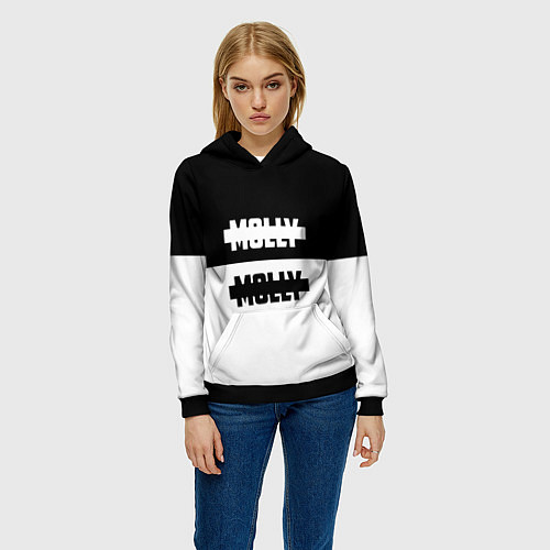 Женская толстовка Molly: Black & White / 3D-Черный – фото 3