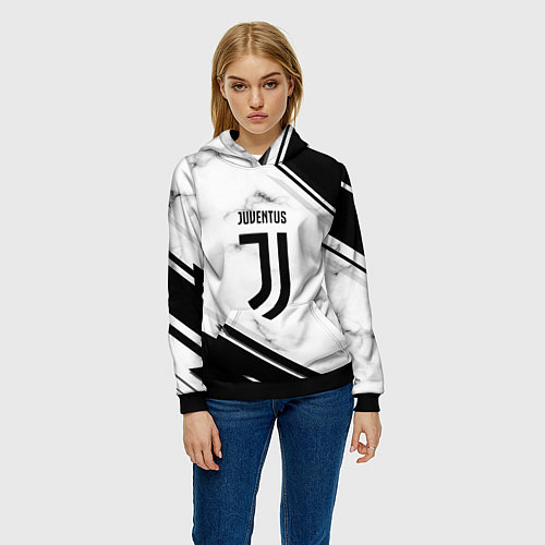 Женская толстовка Juventus / 3D-Черный – фото 3