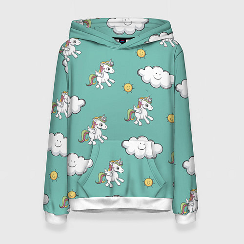 Женская толстовка Love of Unicorns / 3D-Белый – фото 1