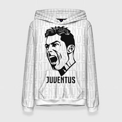 Толстовка-худи женская Juve Ronaldo, цвет: 3D-белый