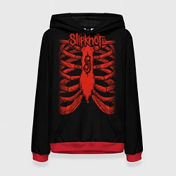 Толстовка-худи женская Slipknot Skeleton, цвет: 3D-красный