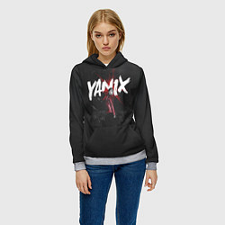 Толстовка-худи женская YANIX: Black Side, цвет: 3D-меланж — фото 2