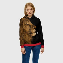 Толстовка-худи женская Песчаный лев, цвет: 3D-красный — фото 2