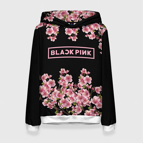 Женская толстовка Black Pink: Delicate Sakura / 3D-Белый – фото 1