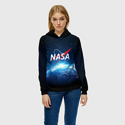 Толстовка-худи женская NASA: Sunrise Earth, цвет: 3D-черный — фото 2